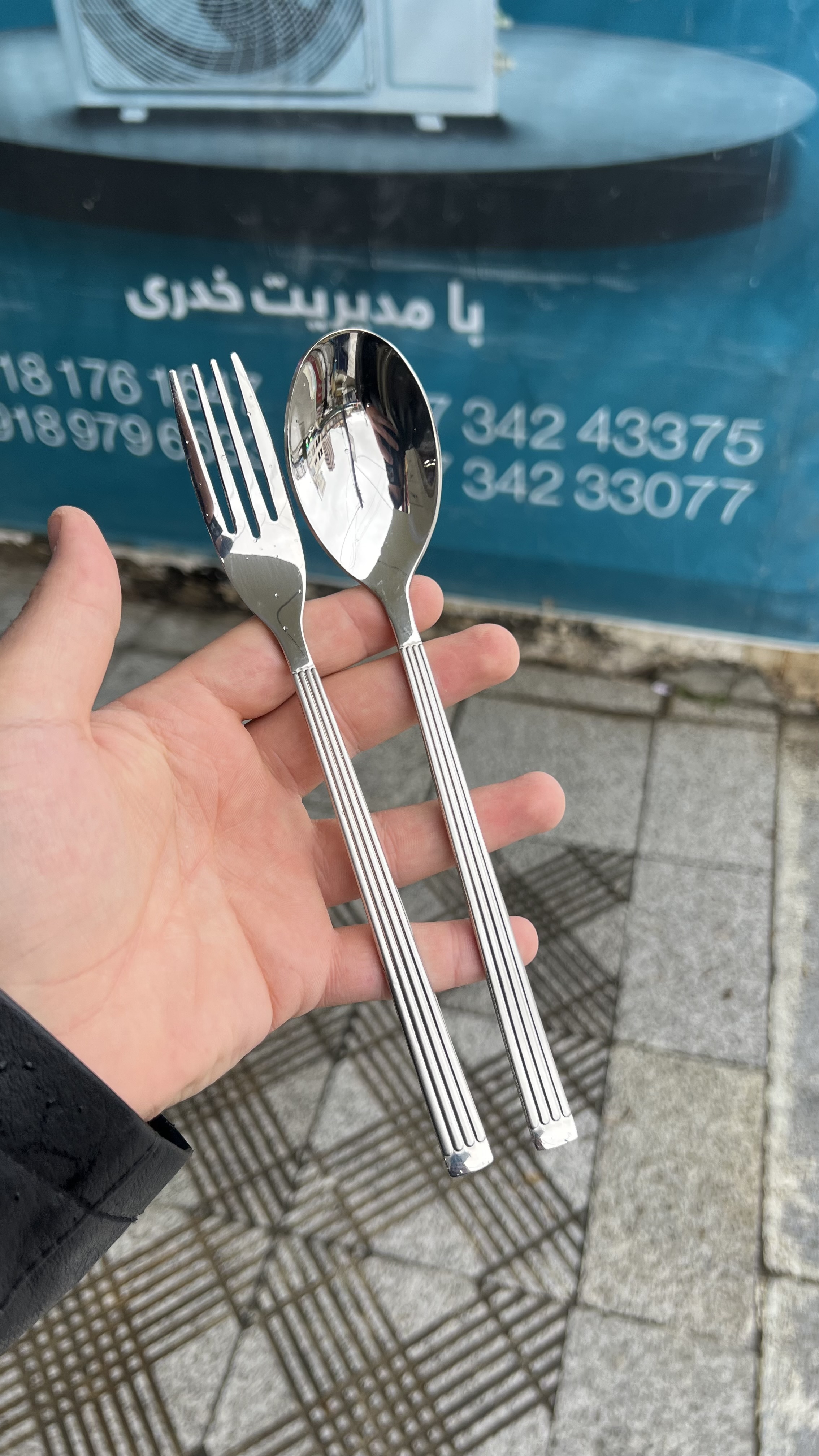 قاشق چنگال کبریتی دسته مات طرح دار